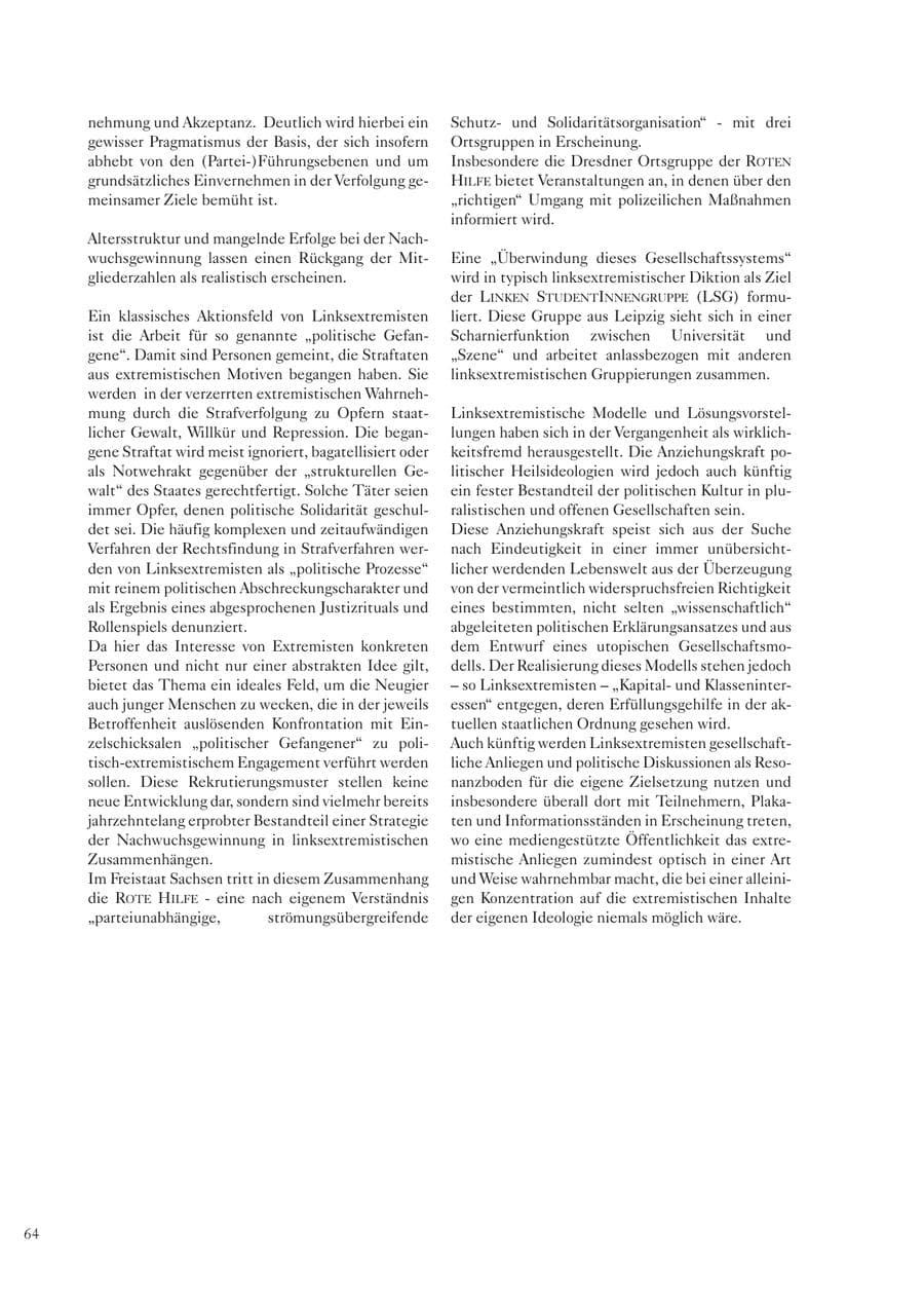 Seite 65 des Verfassungsschutzbericht 2003 Sachsen