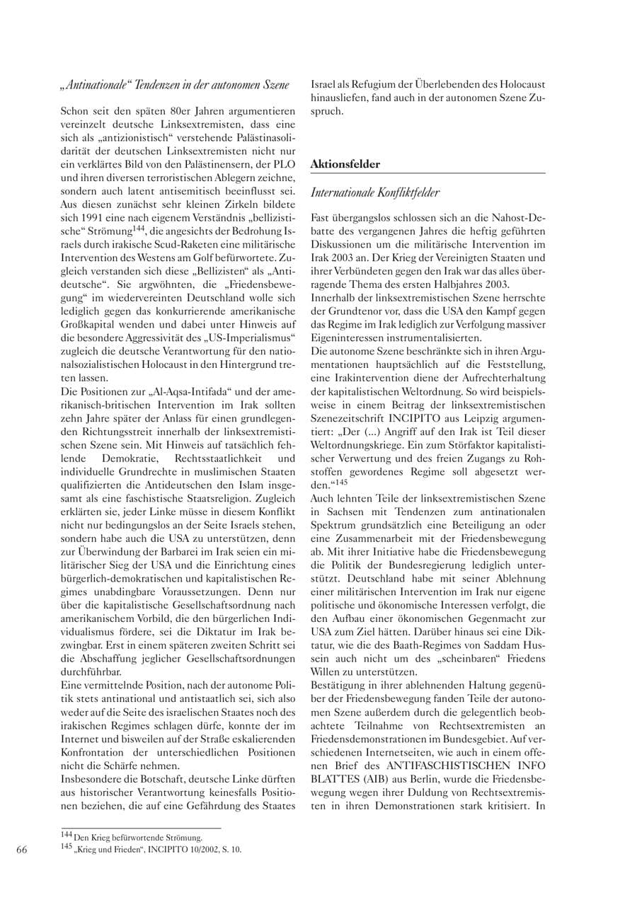 Seite 67 des Verfassungsschutzbericht 2003 Sachsen