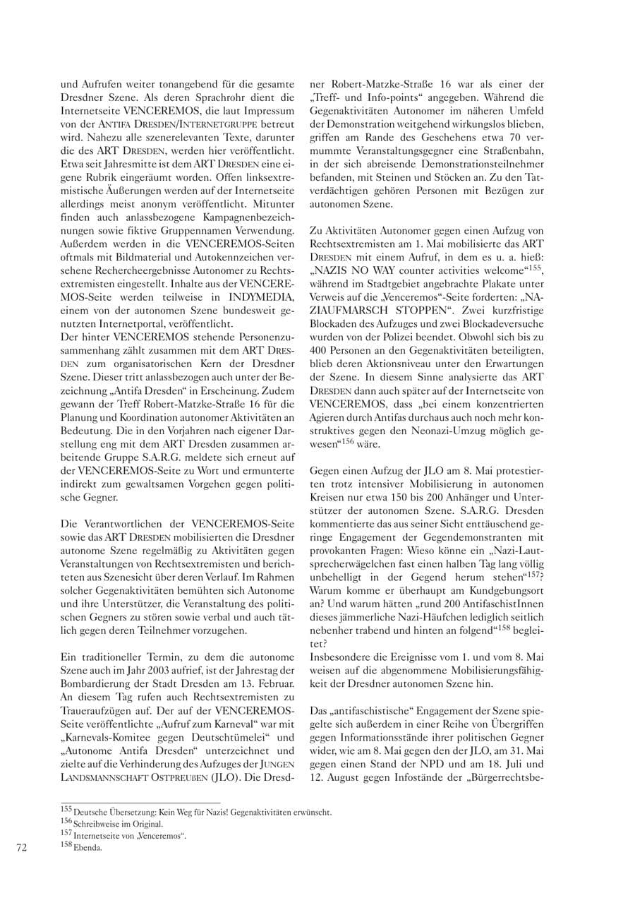 Seite 73 des Verfassungsschutzbericht 2003 Sachsen