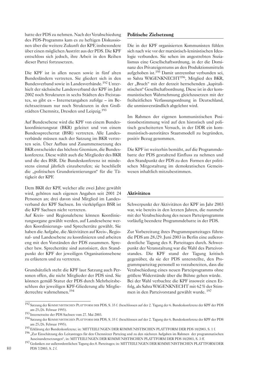 Seite 81 des Verfassungsschutzbericht 2003 Sachsen