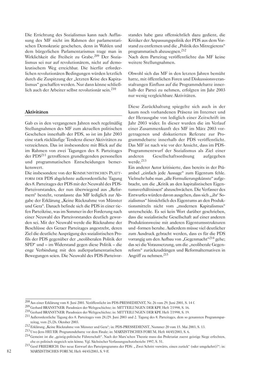 Seite 83 des Verfassungsschutzbericht 2003 Sachsen