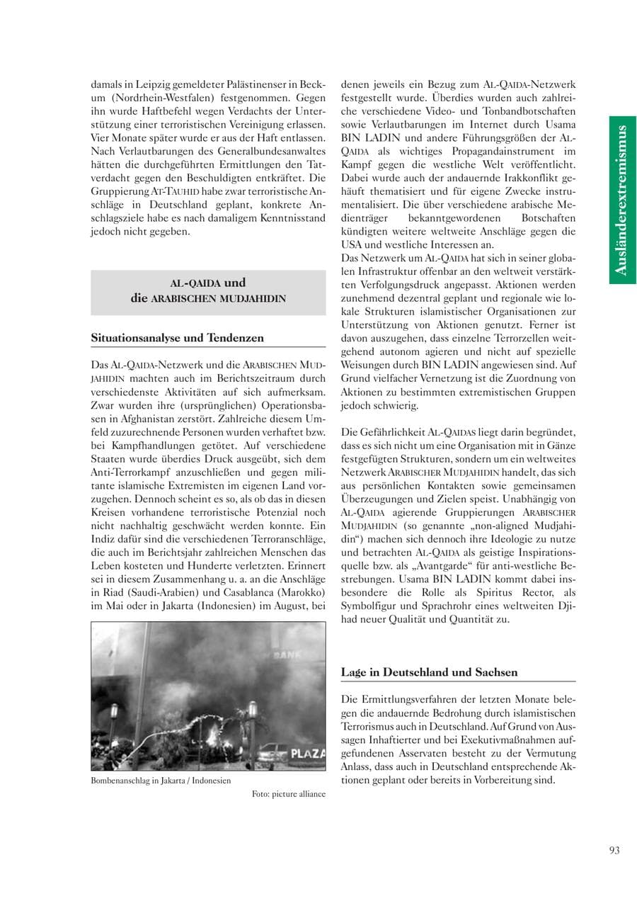 Seite 94 des Verfassungsschutzbericht 2003 Sachsen