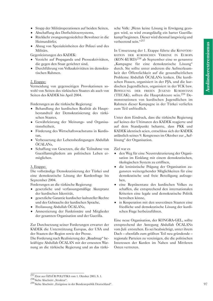 Seite 98 des Verfassungsschutzbericht 2003 Sachsen