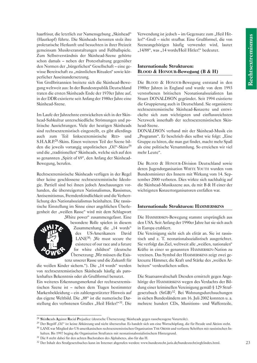 Seite 25 des Verfassungsschutzbericht 2004 Sachsen