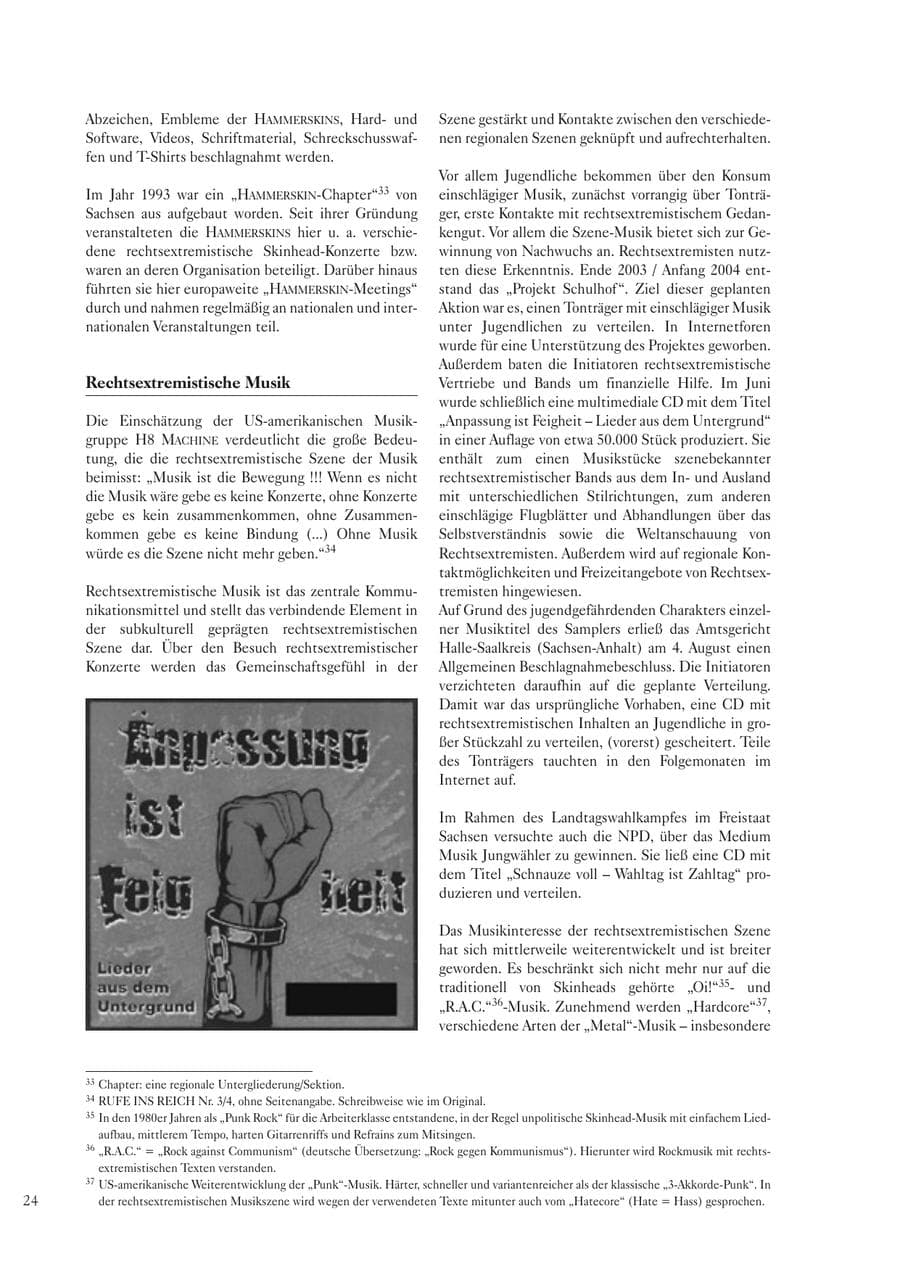 Seite 26 des Verfassungsschutzbericht 2004 Sachsen