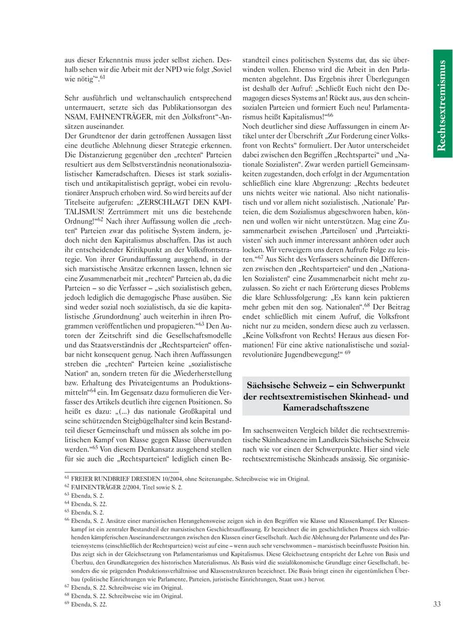 Seite 35 des Verfassungsschutzbericht 2004 Sachsen