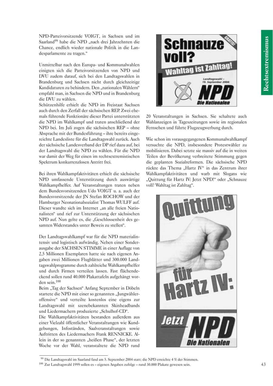 Seite 45 des Verfassungsschutzbericht 2004 Sachsen