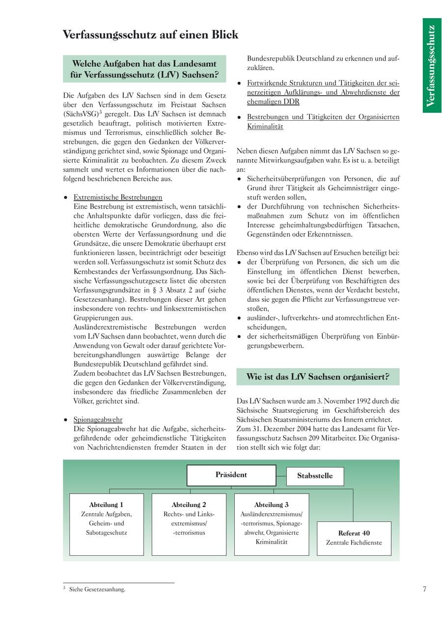 Seite 9 des Verfassungsschutzbericht 2004 Sachsen