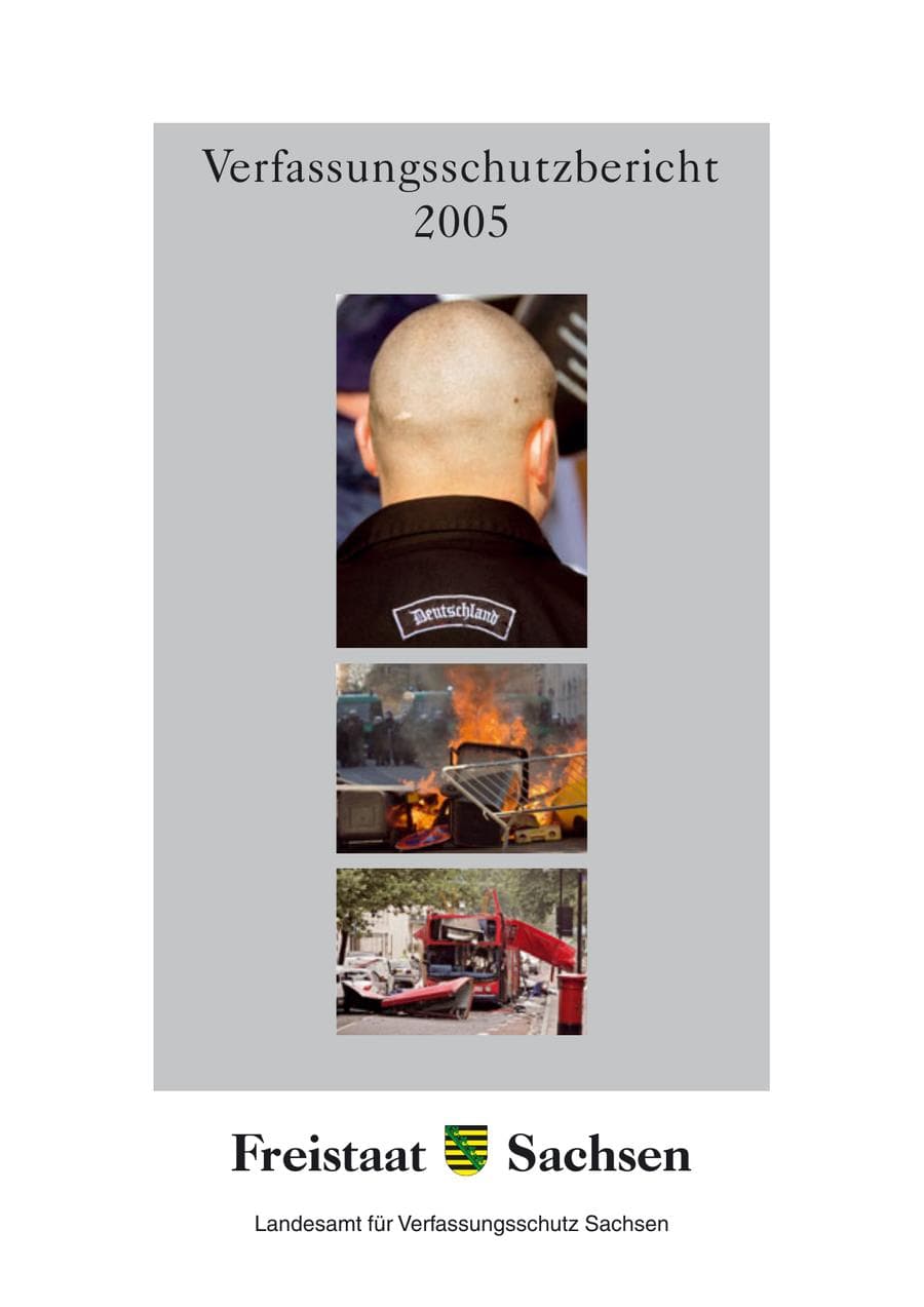 Seite 1 des Verfassungsschutzbericht 2005 Sachsen