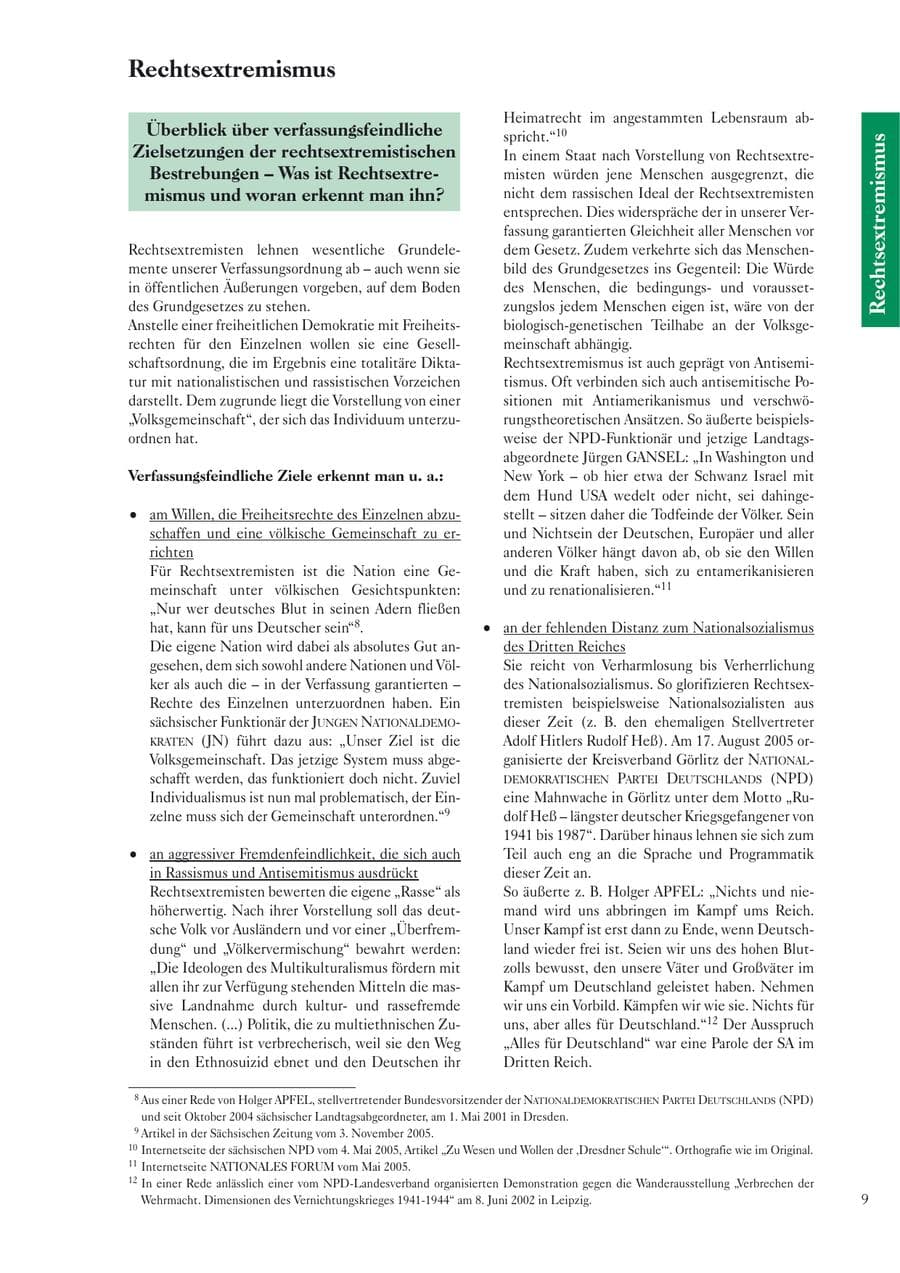 Seite 11 des Verfassungsschutzbericht 2005 Sachsen