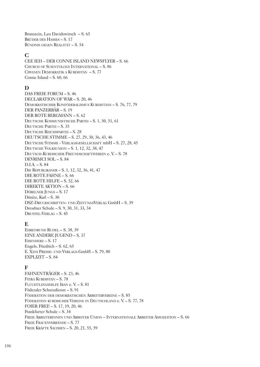 Seite 108 des Verfassungsschutzbericht 2005 Sachsen