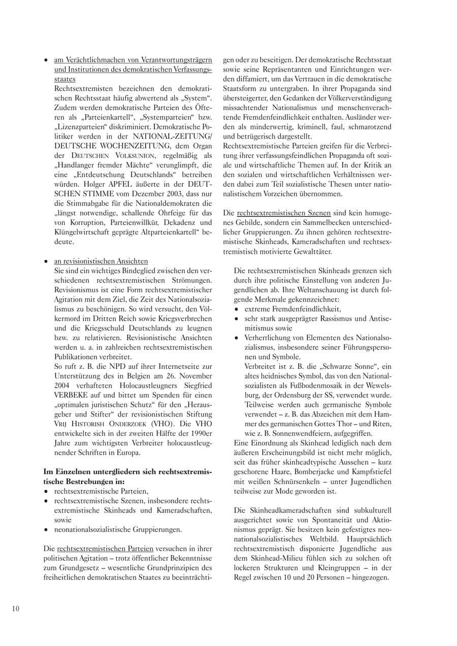 Seite 12 des Verfassungsschutzbericht 2005 Sachsen