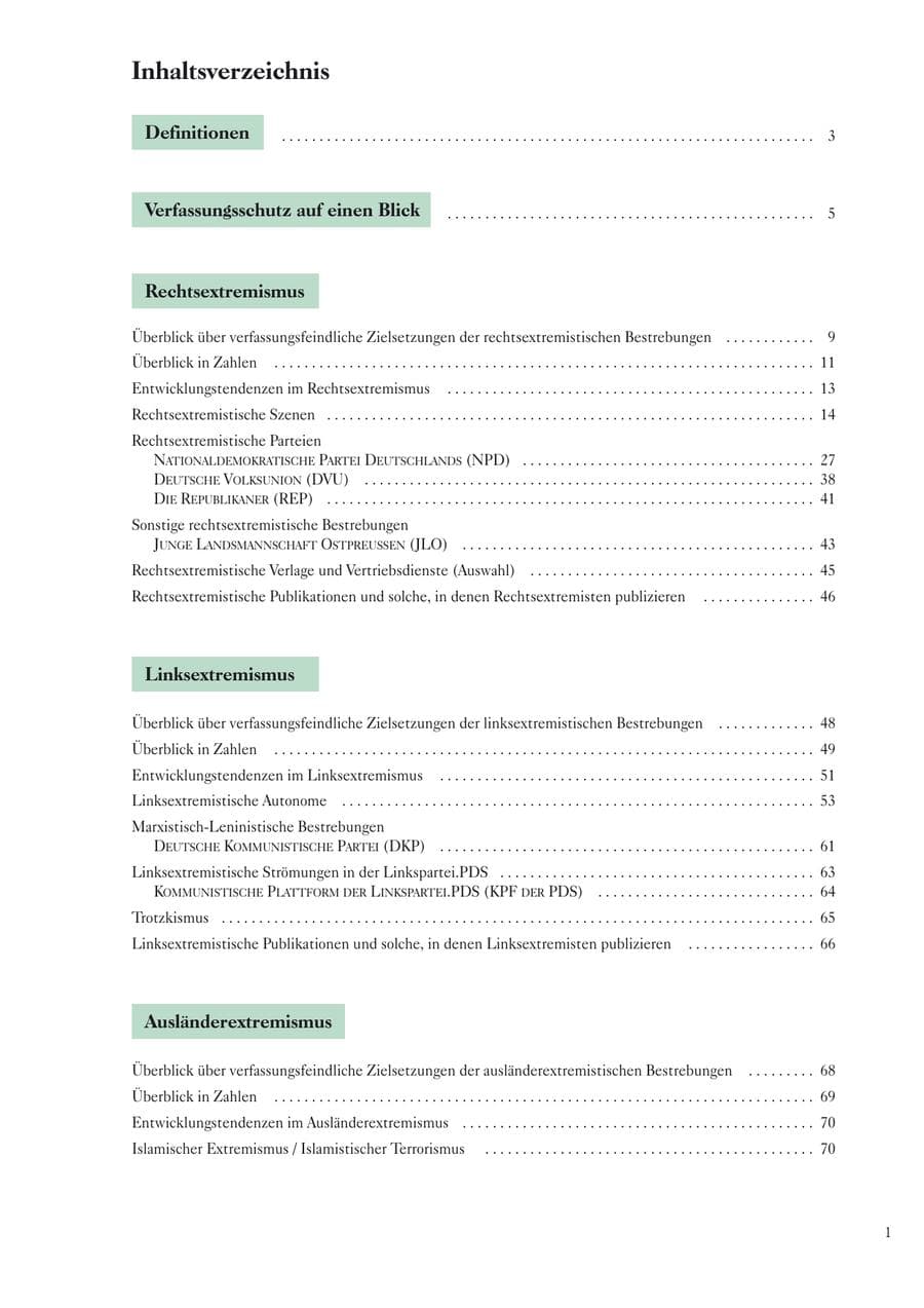 Seite 3 des Verfassungsschutzbericht 2005 Sachsen