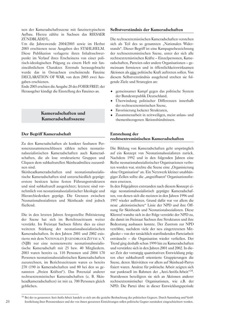 Seite 22 des Verfassungsschutzbericht 2005 Sachsen
