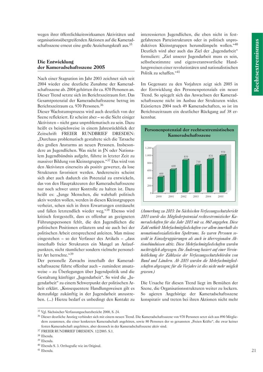 Seite 23 des Verfassungsschutzbericht 2005 Sachsen