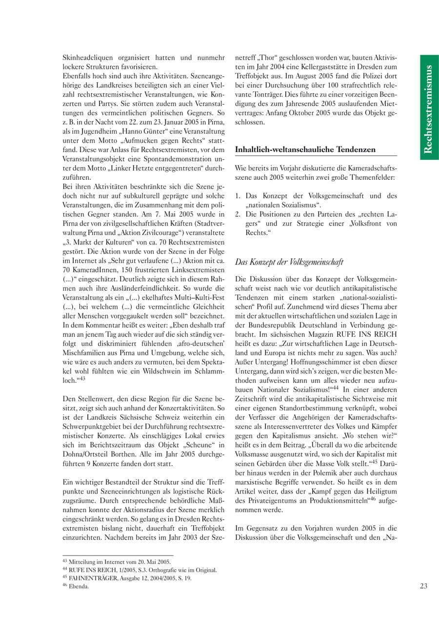 Seite 25 des Verfassungsschutzbericht 2005 Sachsen