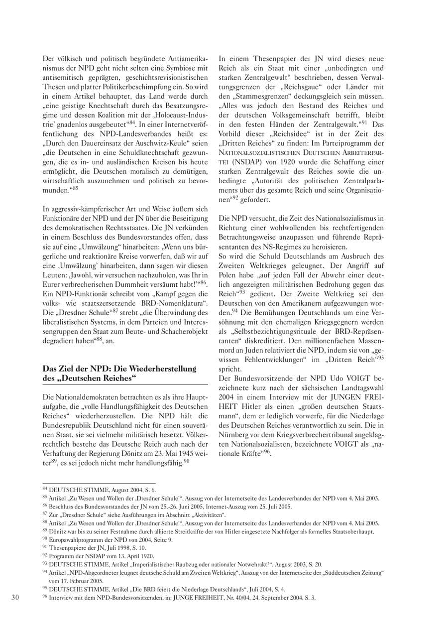 Seite 32 des Verfassungsschutzbericht 2005 Sachsen