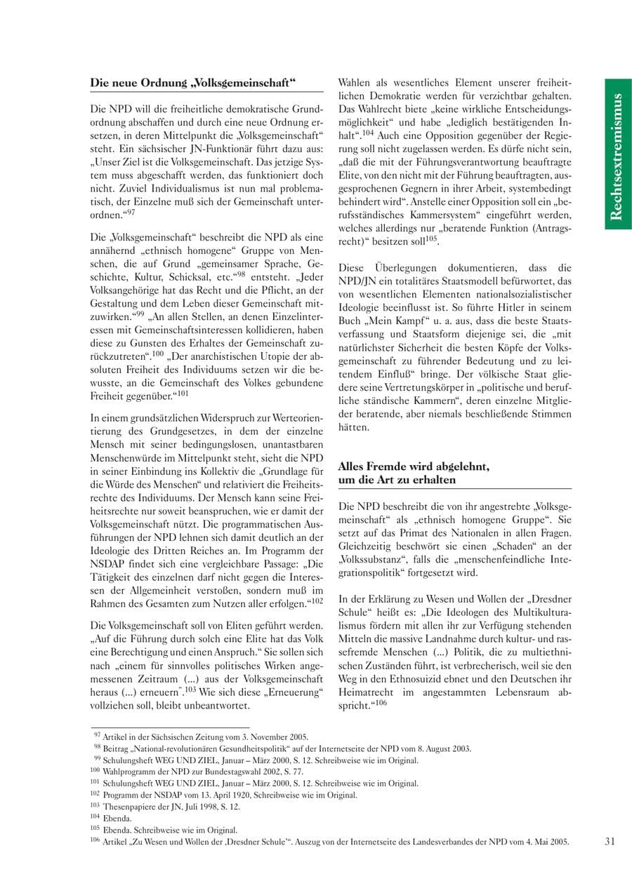 Seite 33 des Verfassungsschutzbericht 2005 Sachsen