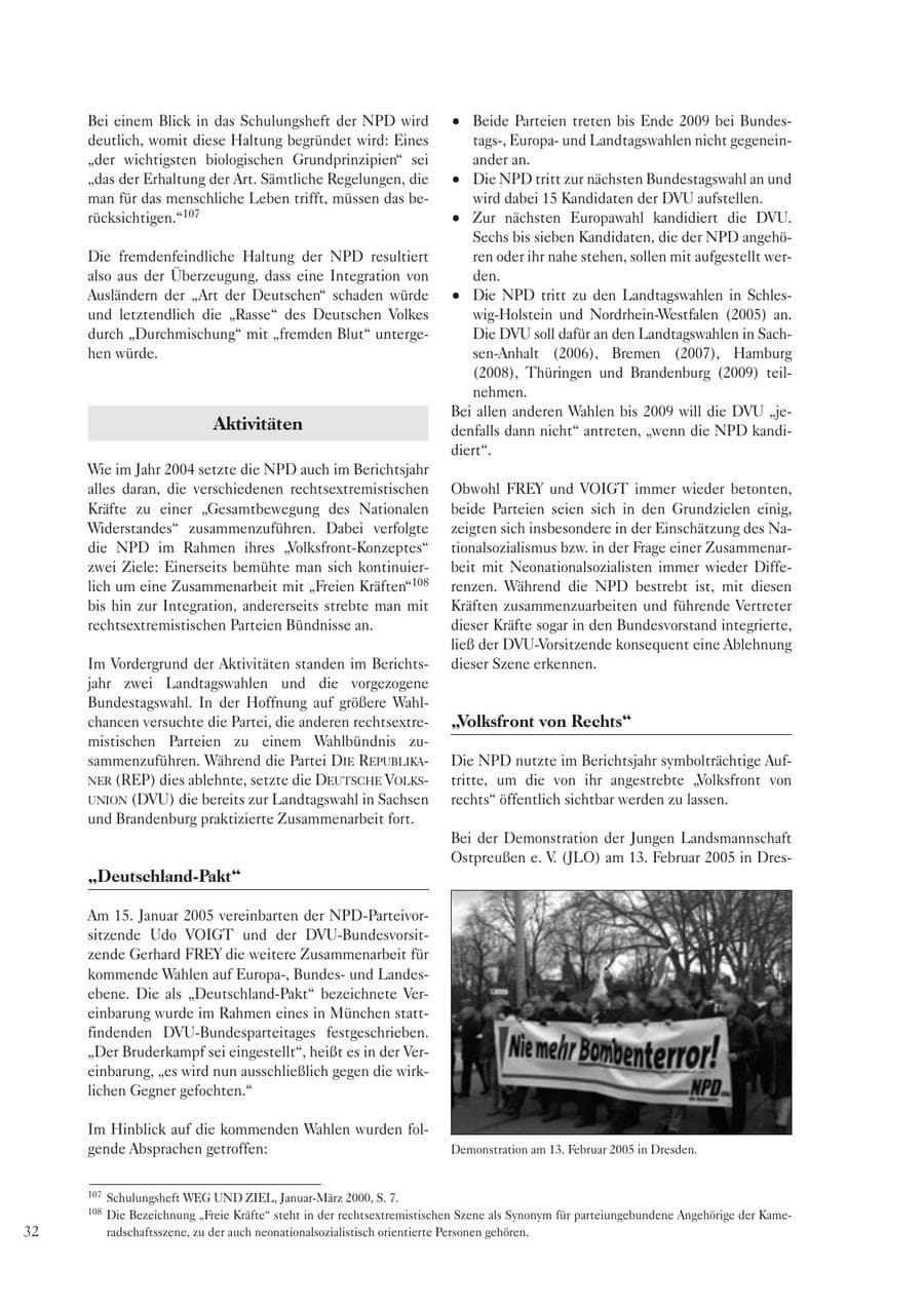 Seite 34 des Verfassungsschutzbericht 2005 Sachsen