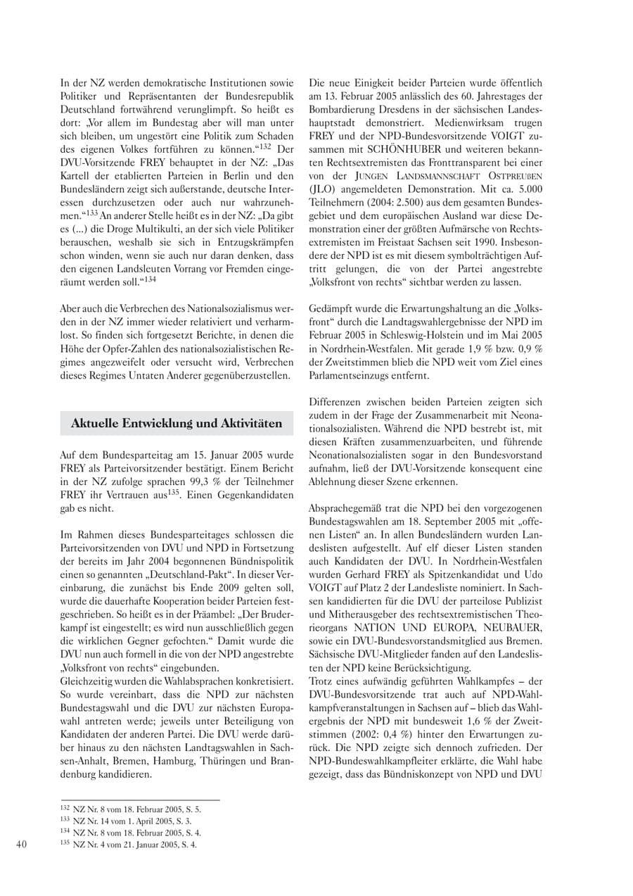 Seite 42 des Verfassungsschutzbericht 2005 Sachsen