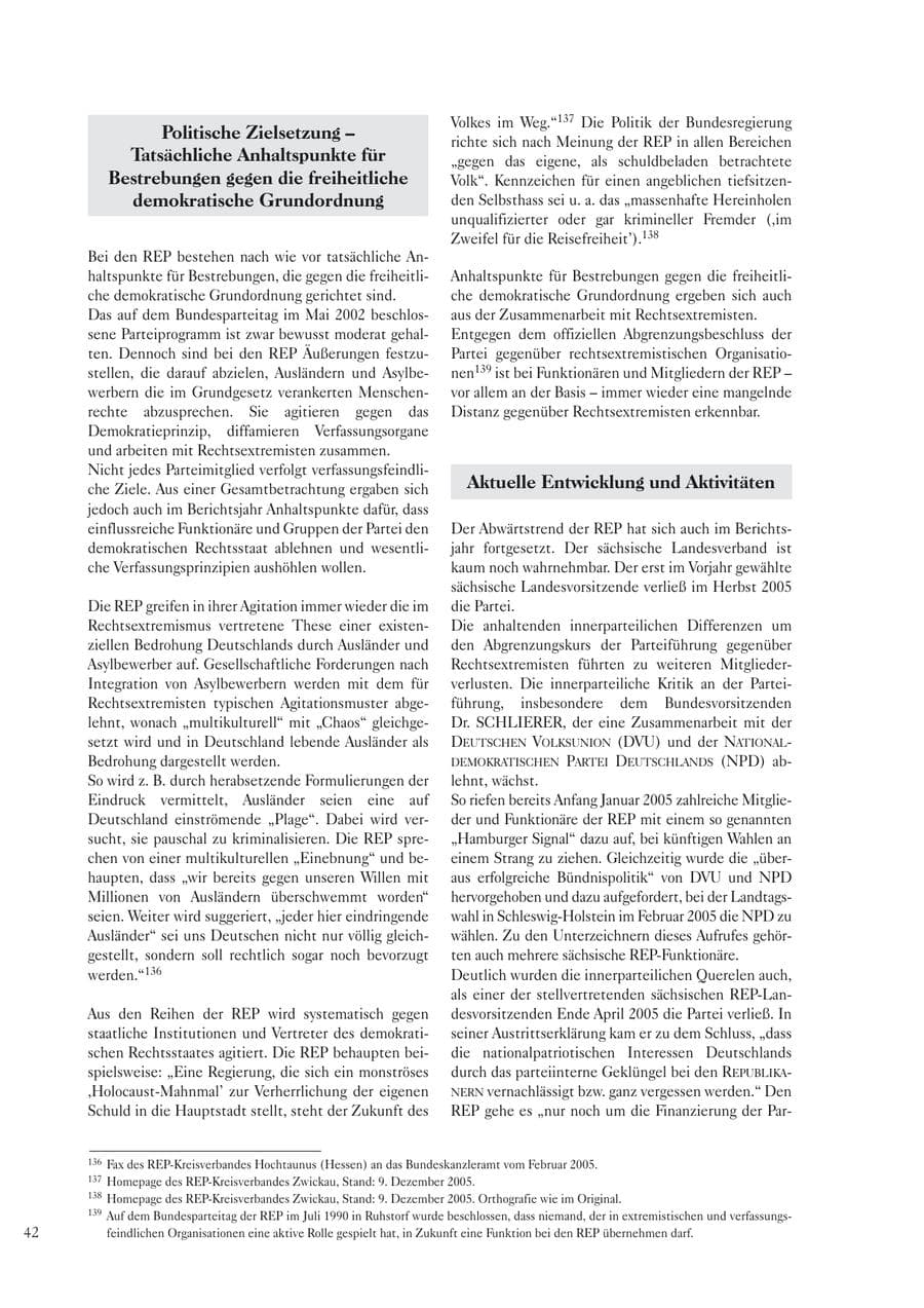 Seite 44 des Verfassungsschutzbericht 2005 Sachsen