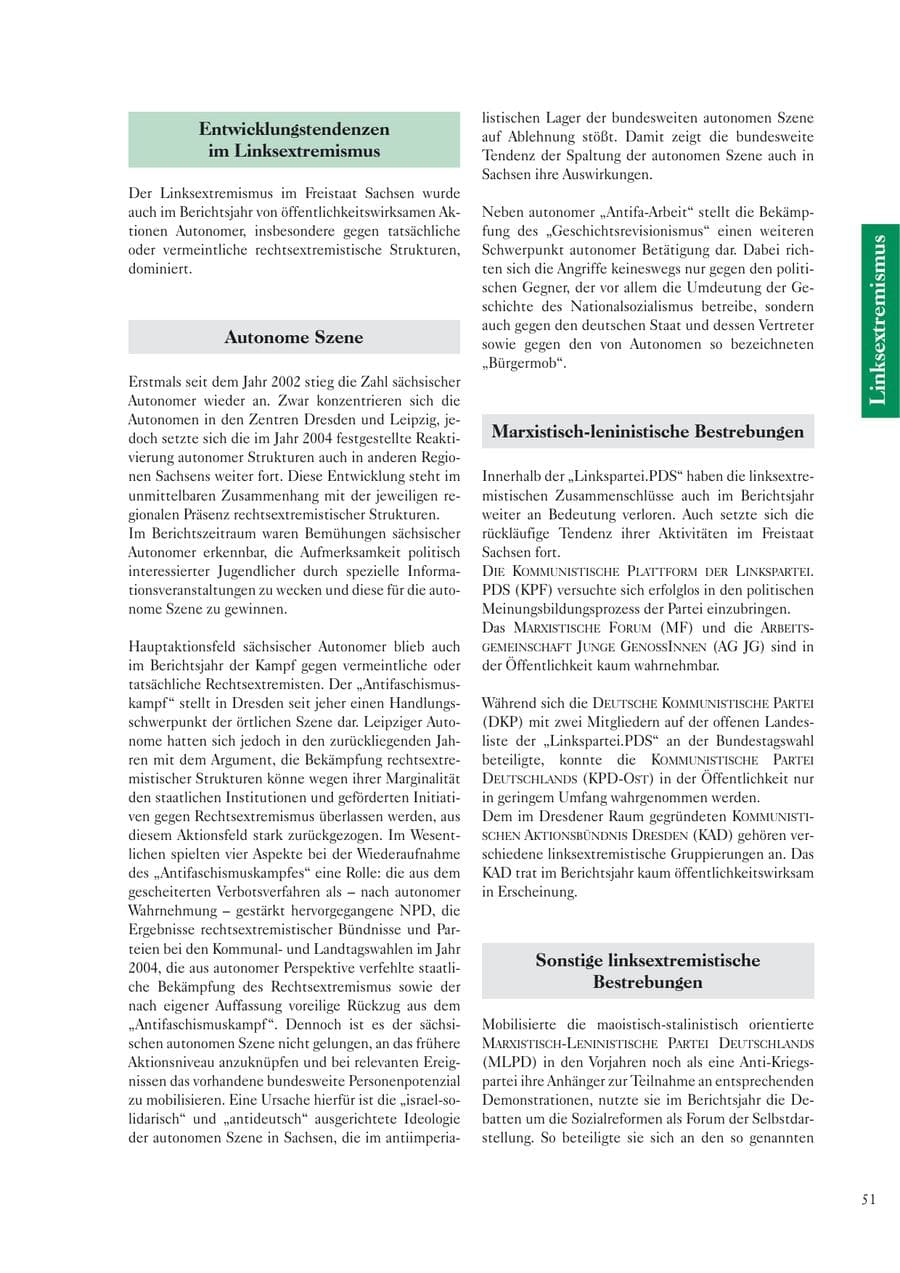 Seite 53 des Verfassungsschutzbericht 2005 Sachsen