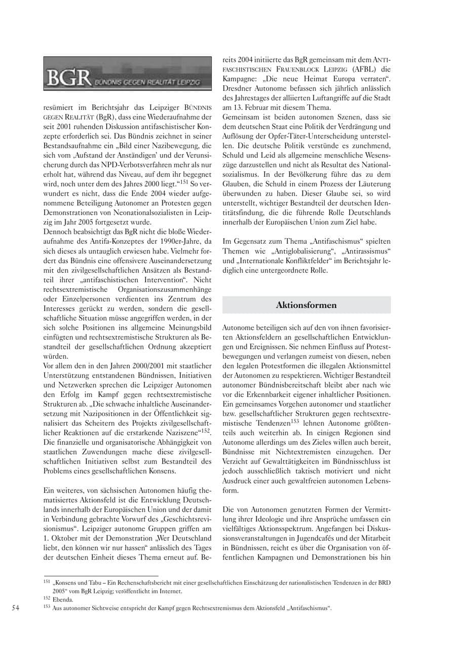 Seite 56 des Verfassungsschutzbericht 2005 Sachsen