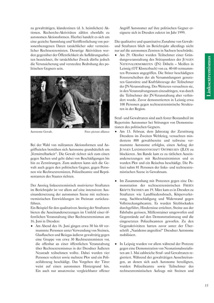 Seite 57 des Verfassungsschutzbericht 2005 Sachsen