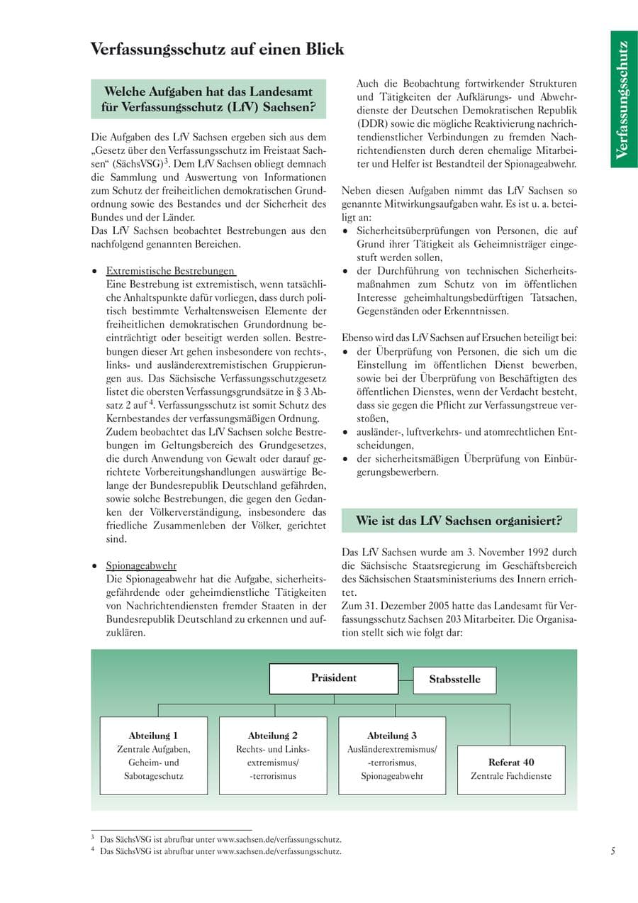 Seite 7 des Verfassungsschutzbericht 2005 Sachsen