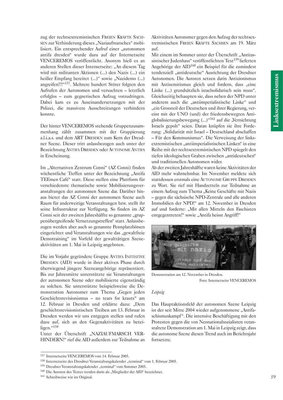 Seite 61 des Verfassungsschutzbericht 2005 Sachsen