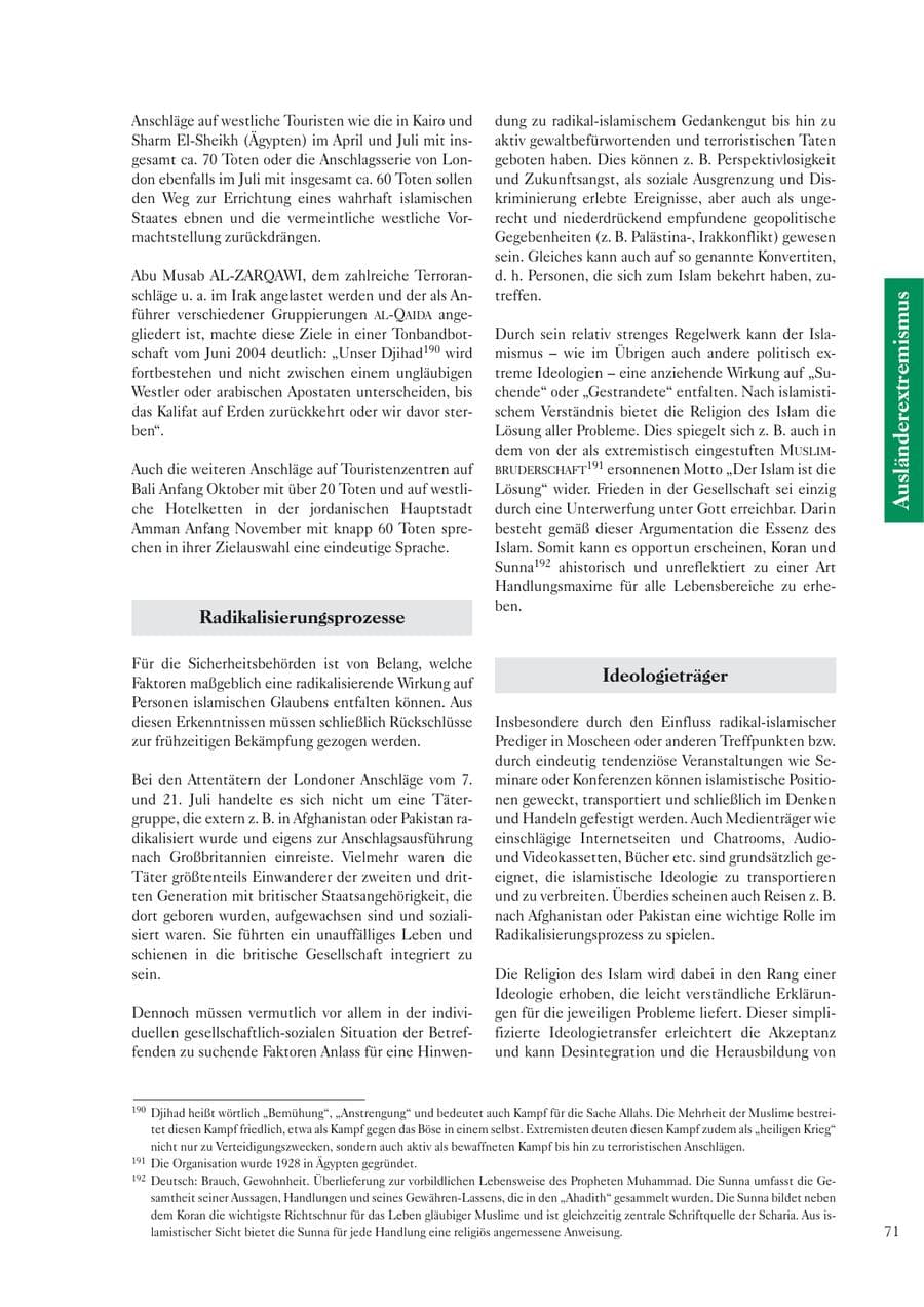 Seite 73 des Verfassungsschutzbericht 2005 Sachsen