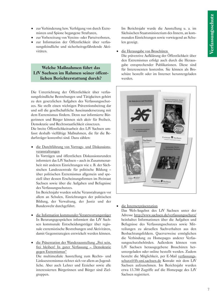 Seite 9 des Verfassungsschutzbericht 2005 Sachsen