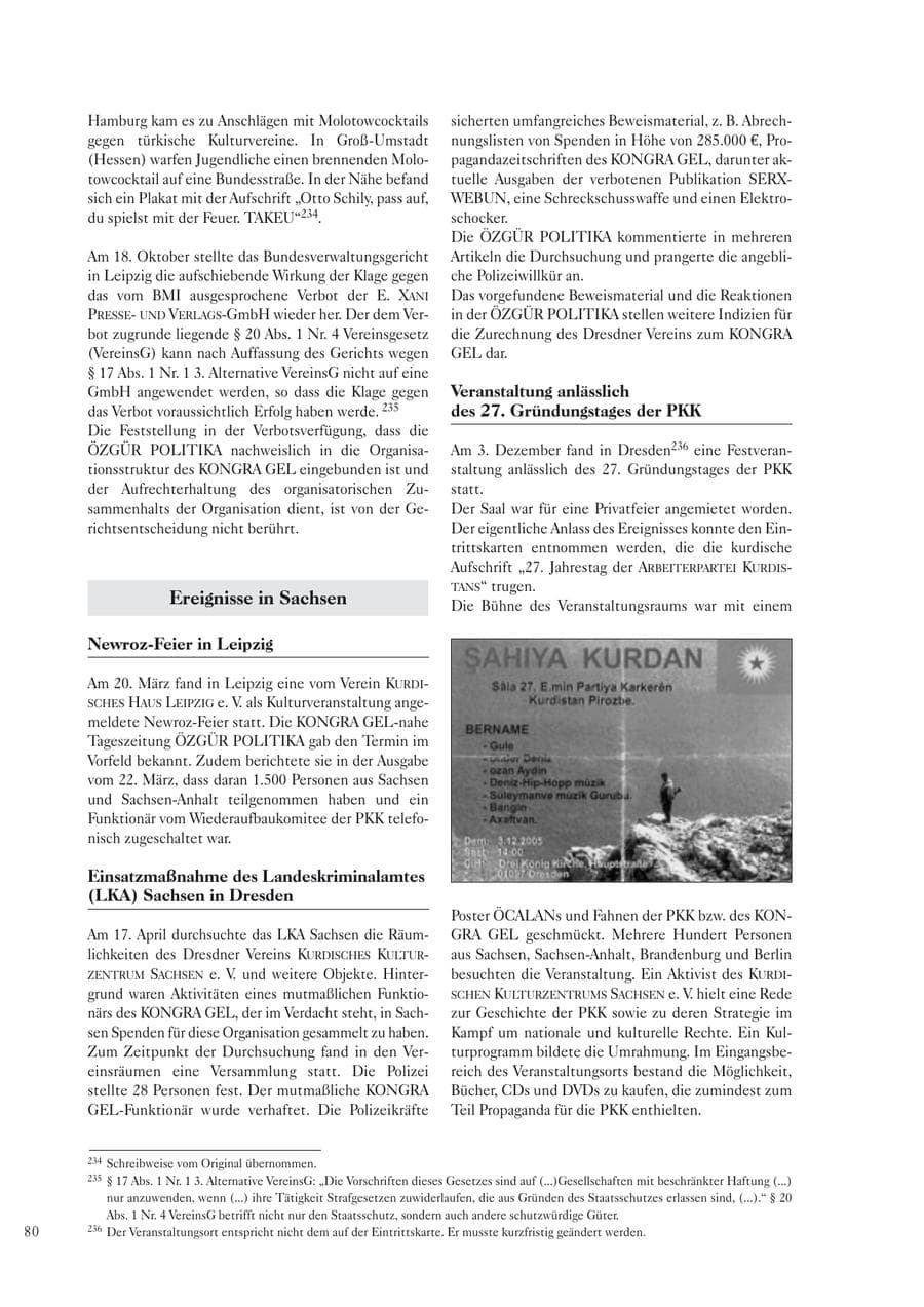 Seite 82 des Verfassungsschutzbericht 2005 Sachsen