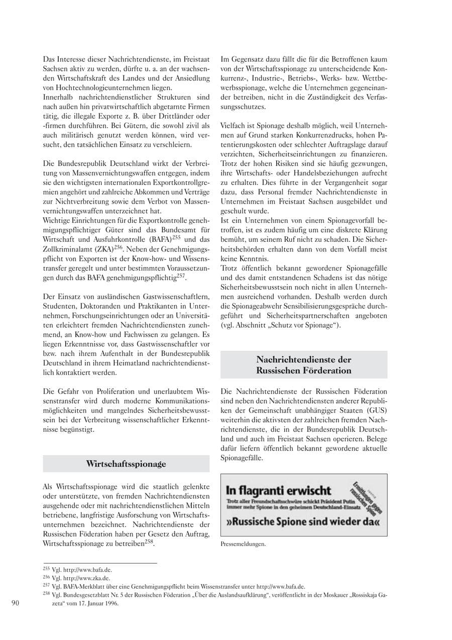 Seite 92 des Verfassungsschutzbericht 2005 Sachsen