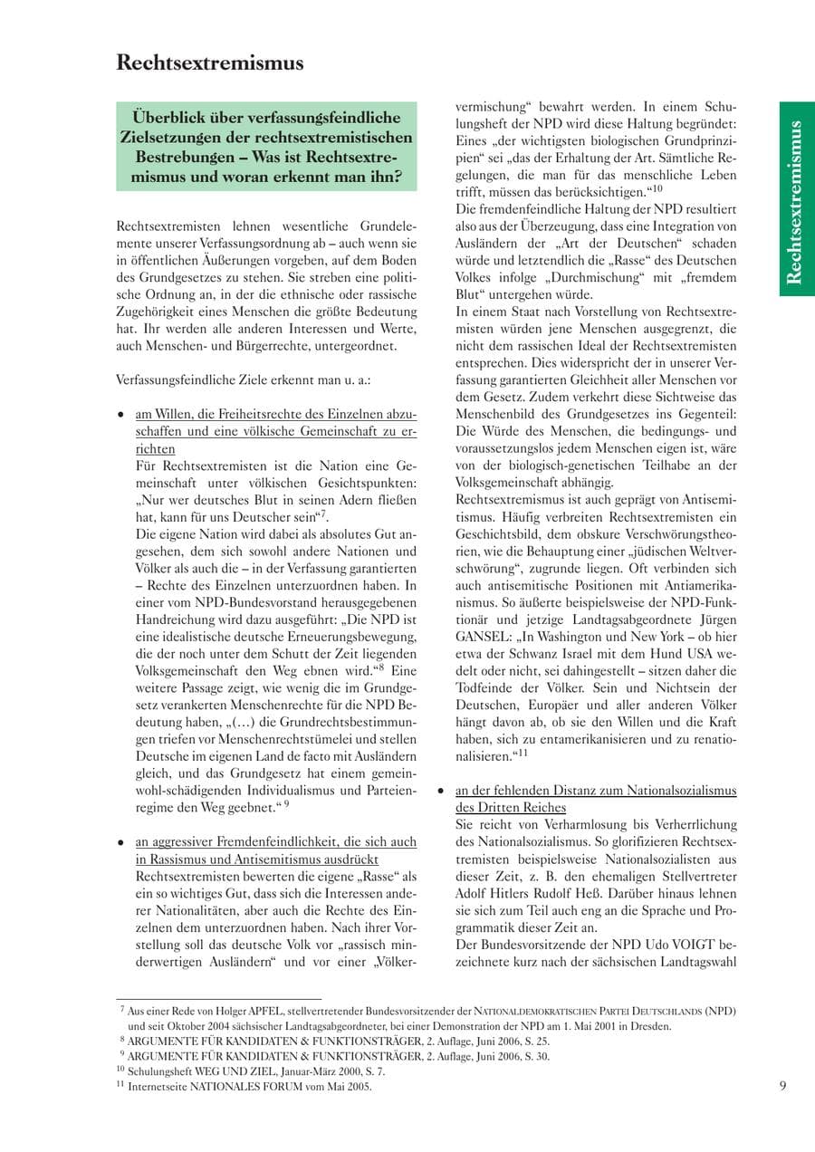 Seite 11 des Verfassungsschutzbericht 2006 Sachsen