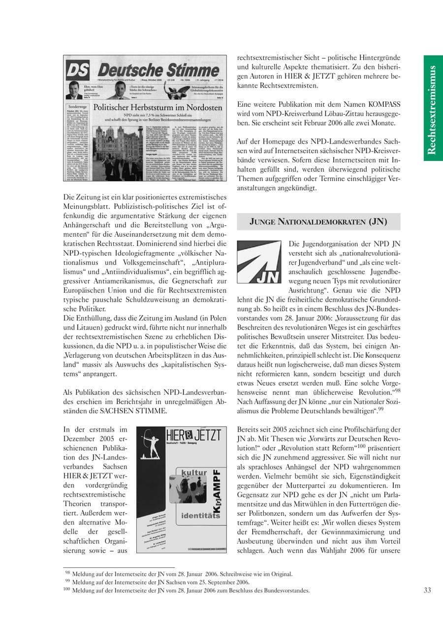 Seite 35 des Verfassungsschutzbericht 2006 Sachsen