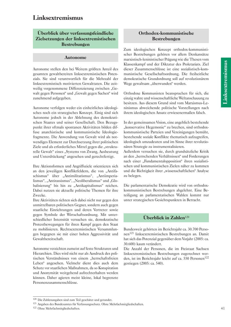 Seite 43 des Verfassungsschutzbericht 2006 Sachsen