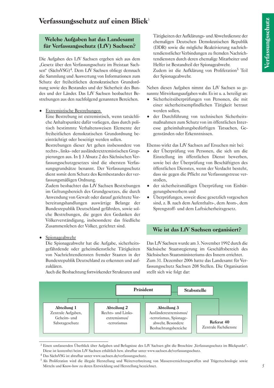 Seite 7 des Verfassungsschutzbericht 2006 Sachsen