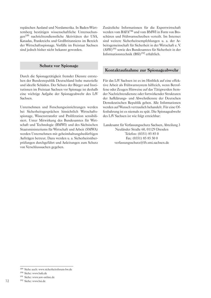 Seite 74 des Verfassungsschutzbericht 2006 Sachsen
