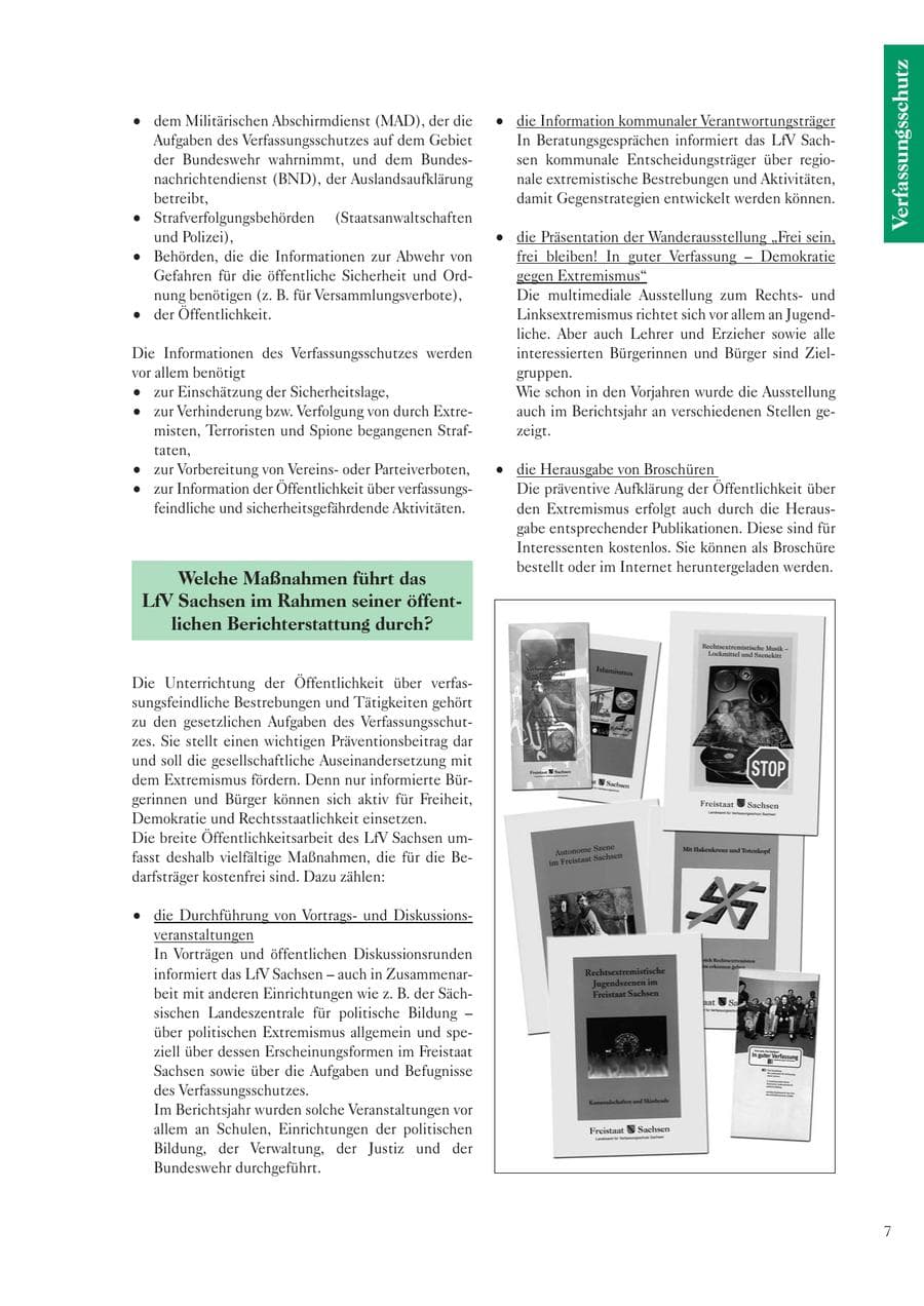 Seite 9 des Verfassungsschutzbericht 2006 Sachsen