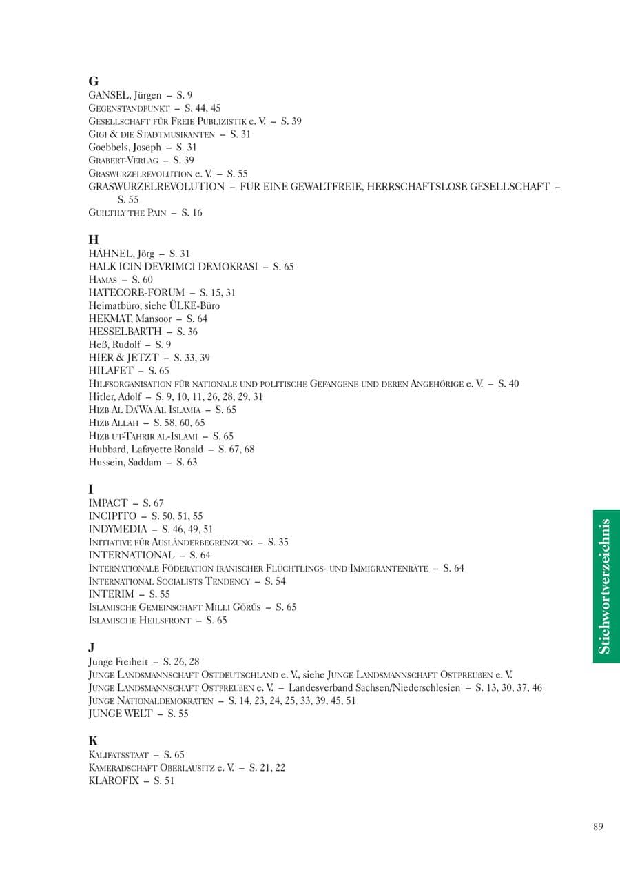 Seite 91 des Verfassungsschutzbericht 2006 Sachsen