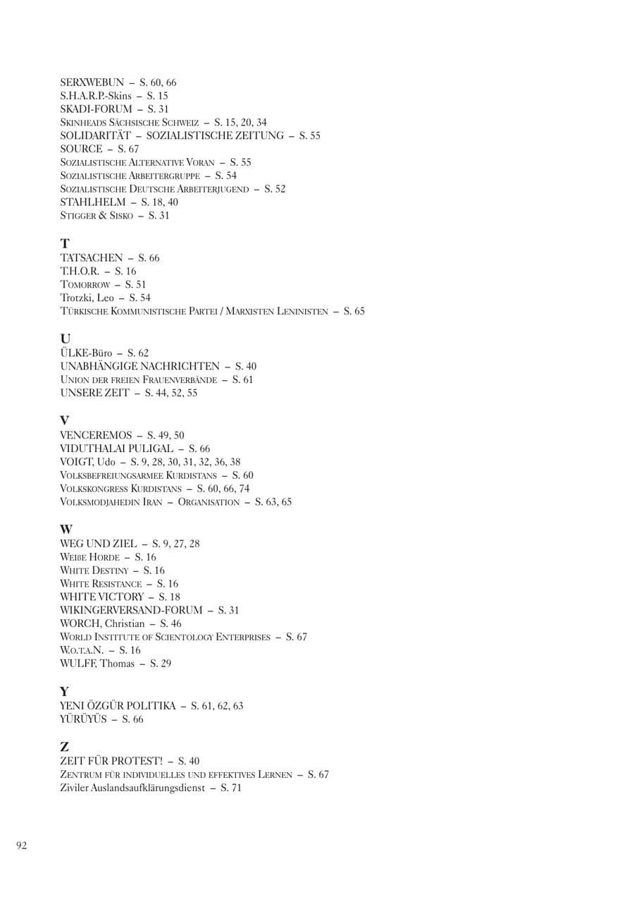 Seite 94 des Verfassungsschutzbericht 2006 Sachsen
