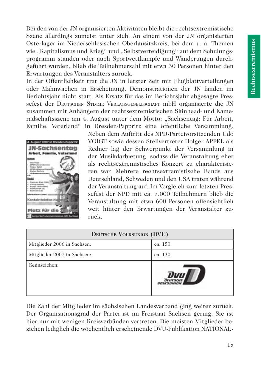 Seite 17 des Verfassungsschutzbericht 2007 Sachsen