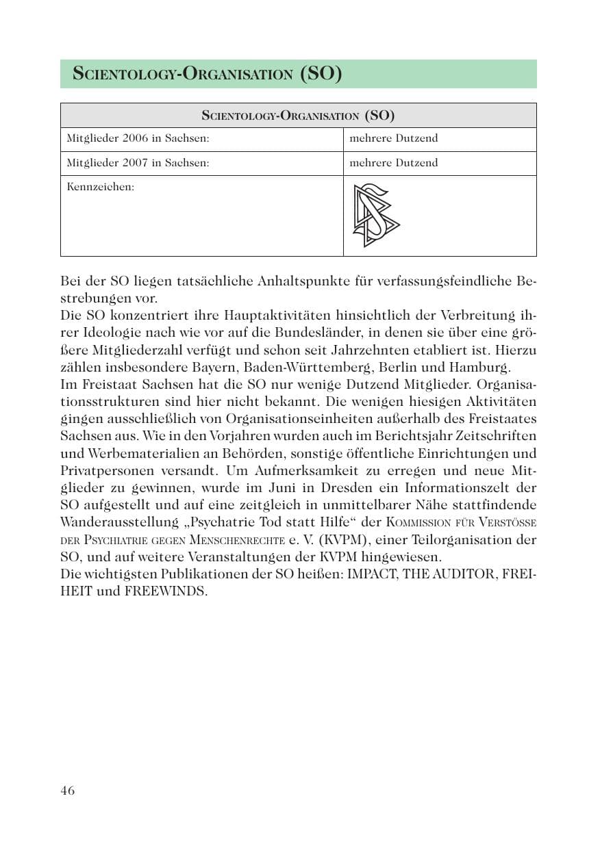 Seite 48 des Verfassungsschutzbericht 2007 Sachsen