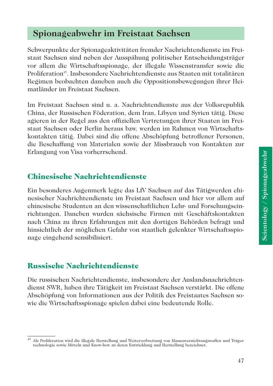 Seite 49 des Verfassungsschutzbericht 2007 Sachsen