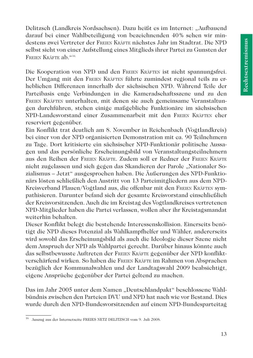 Seite 15 des Verfassungsschutzbericht 2008 Sachsen