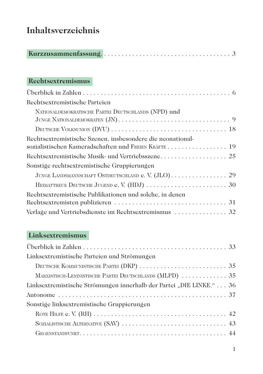Seite 3 des Verfassungsschutzbericht 2008 Sachsen