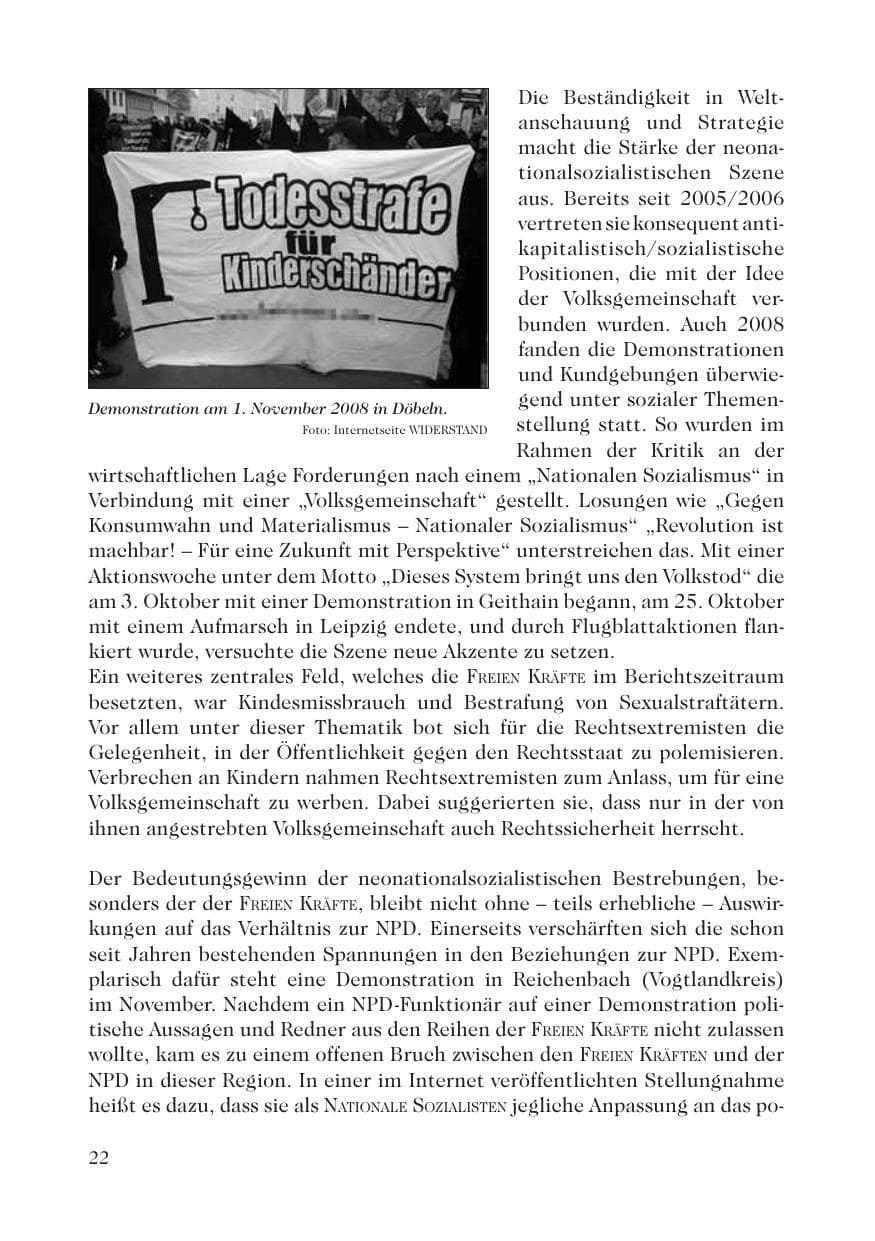 Seite 24 des Verfassungsschutzbericht 2008 Sachsen