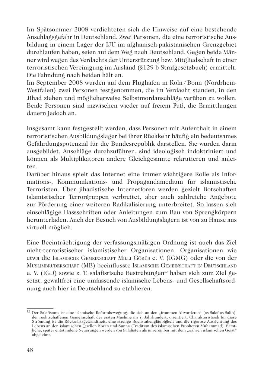 Seite 50 des Verfassungsschutzbericht 2008 Sachsen
