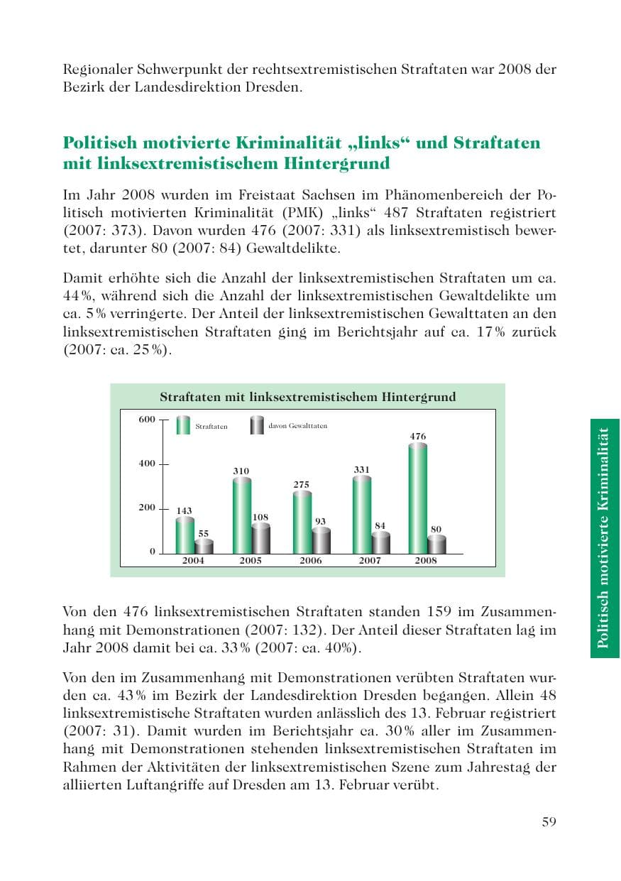 Seite 61 des Verfassungsschutzbericht 2008 Sachsen